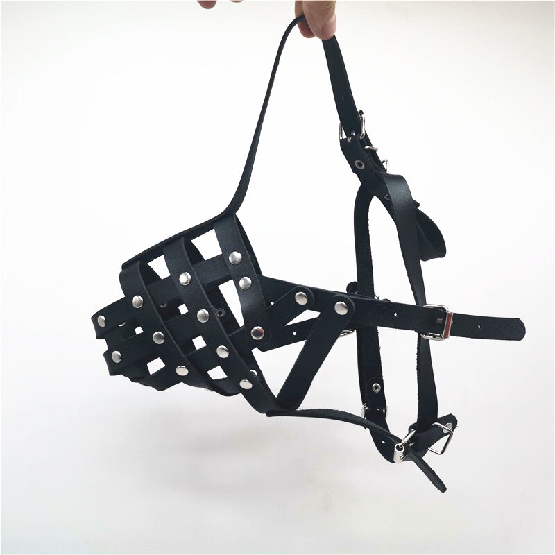 1pc pu läder hund munkorg säker justerbar hund mun korg träning anti-biting husdjur munskydd för hundar