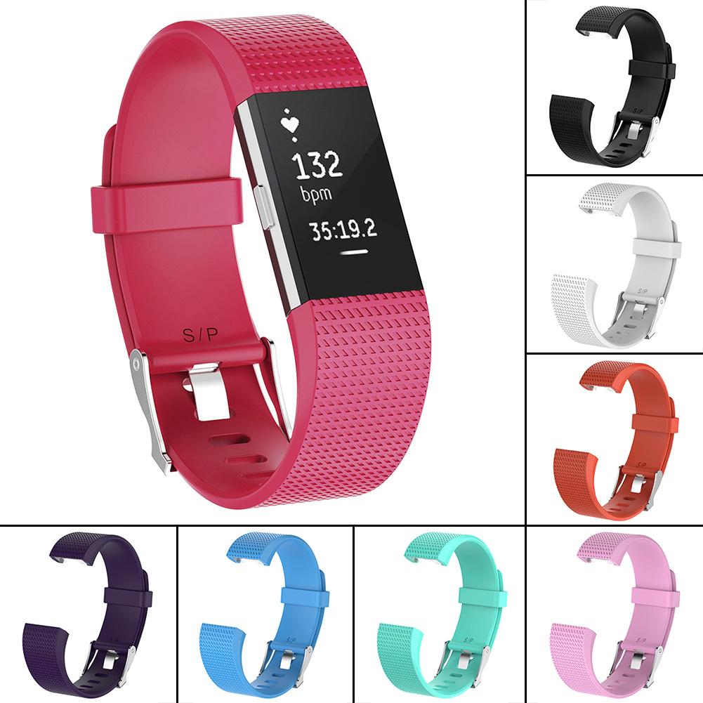 ALLOYSEED Soft Silicone Color Smart Watch Bracelet Band For Fitbit Charge 2 Replacement Wristband Watch Strap For Fitbit Charge2