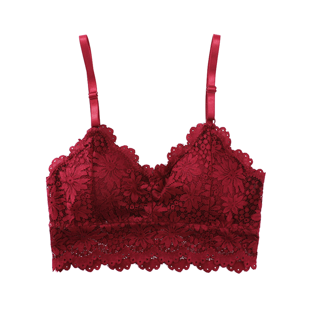 sexy blondere bralette rør topper bandeau sommer kvinner blondere bh tanker avling topper bandeau jente bralette undertøy: Burgunder