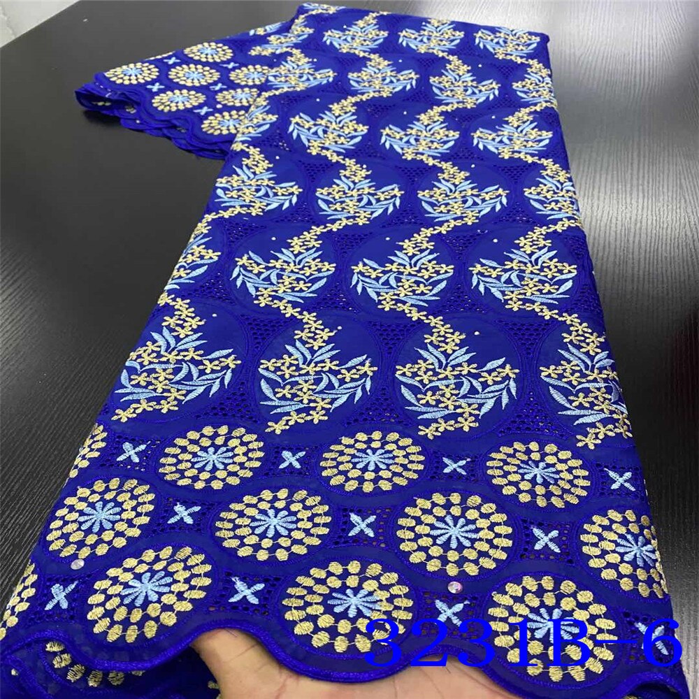 African Dry Lace Fabric Nigeria Cotton Laces Lace Fabric in Lace with Stones for Women KS3231B