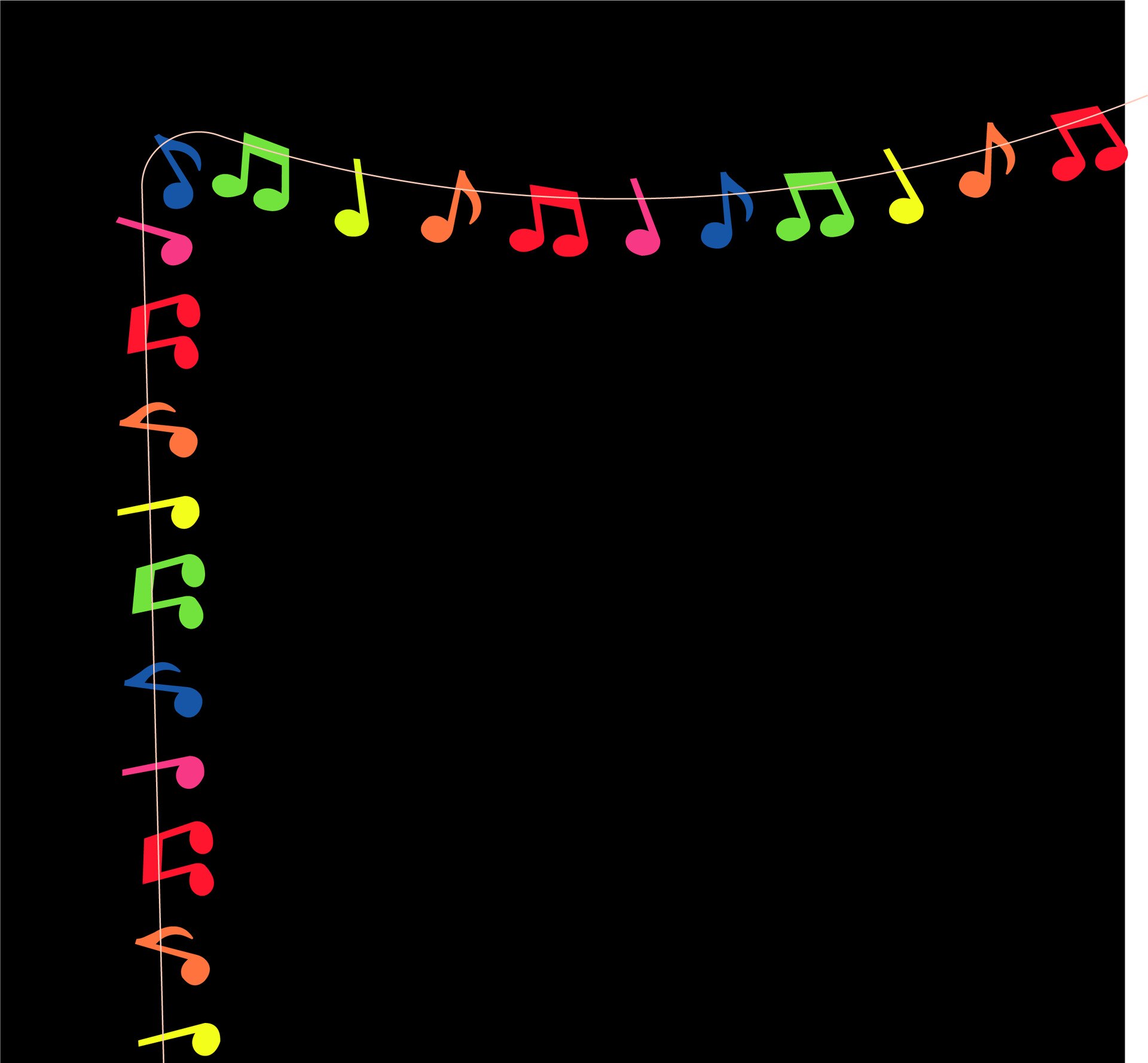 Fluorescent Neon Happy Birthday Banner Stars Fluorescent Banners Party Backdrop Luminous Glow Birthday Party Decor: musical note banner