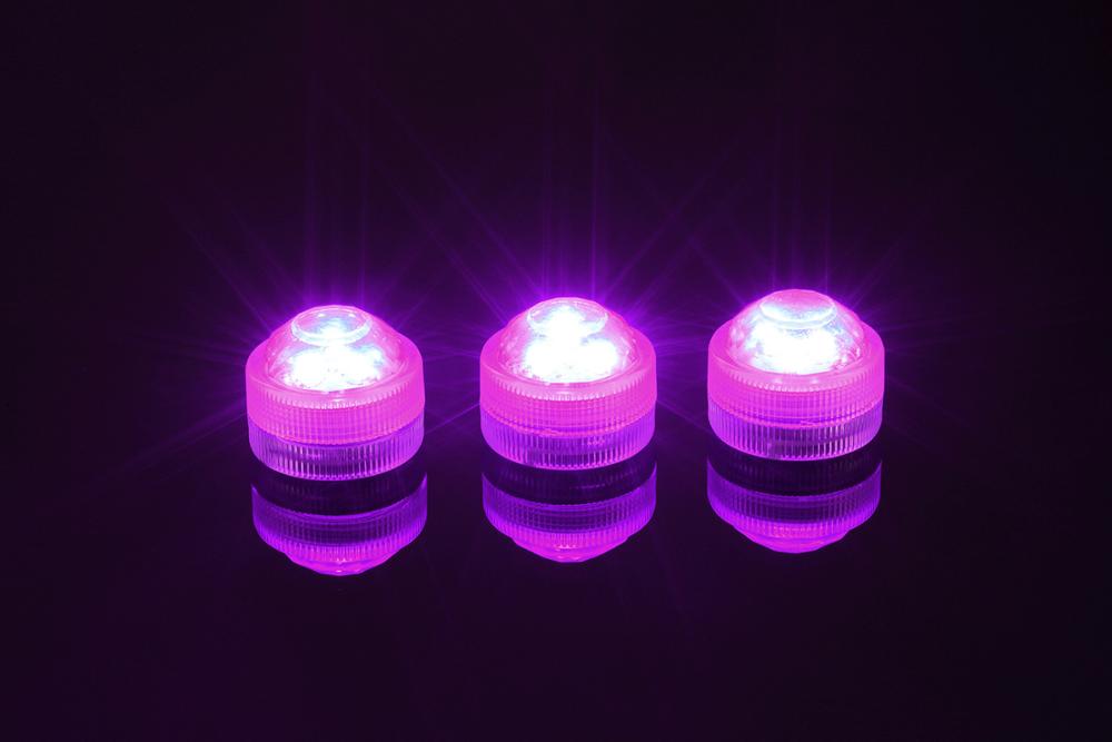 LED Piscina Submersible Waterproof Light Battery Operated Underwater Night Lamp Outdoor Vase Bowl Garden Party Decoration: PUEPLE