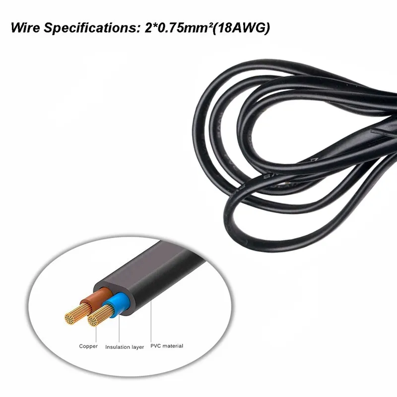 Eu Plug Eu Voedingskabel 2 Pin Iec320 C7 Power Verlengsnoer Voor Dell Laptop Oplader Canon Epson Printer Radio Speaker Ps2 Ps4