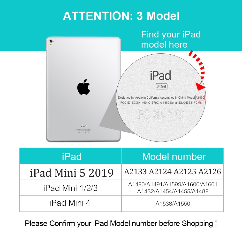 Hoesje voor ipad mini 1 2 3 7.9 '' ultradunne leren slimme zachte tpu-achterkant voor ipad mini 2 mini 3 a1489 a1599 zwartblauw