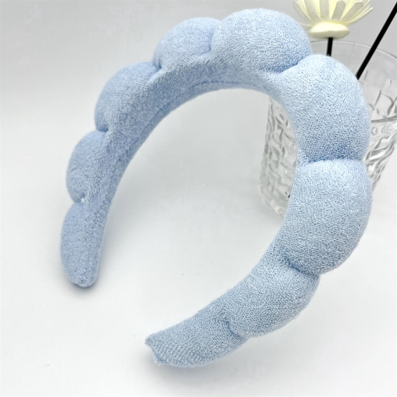 Diadema de esponja antideslizante para mujer, diadema desmaquillar mujer diadema para limpieza facial bandas para el cabello de Spa de Yoga cinta pelo desmaquillar felpas cabello mujer cintillo skincare cinta pelo niña: Lavanda