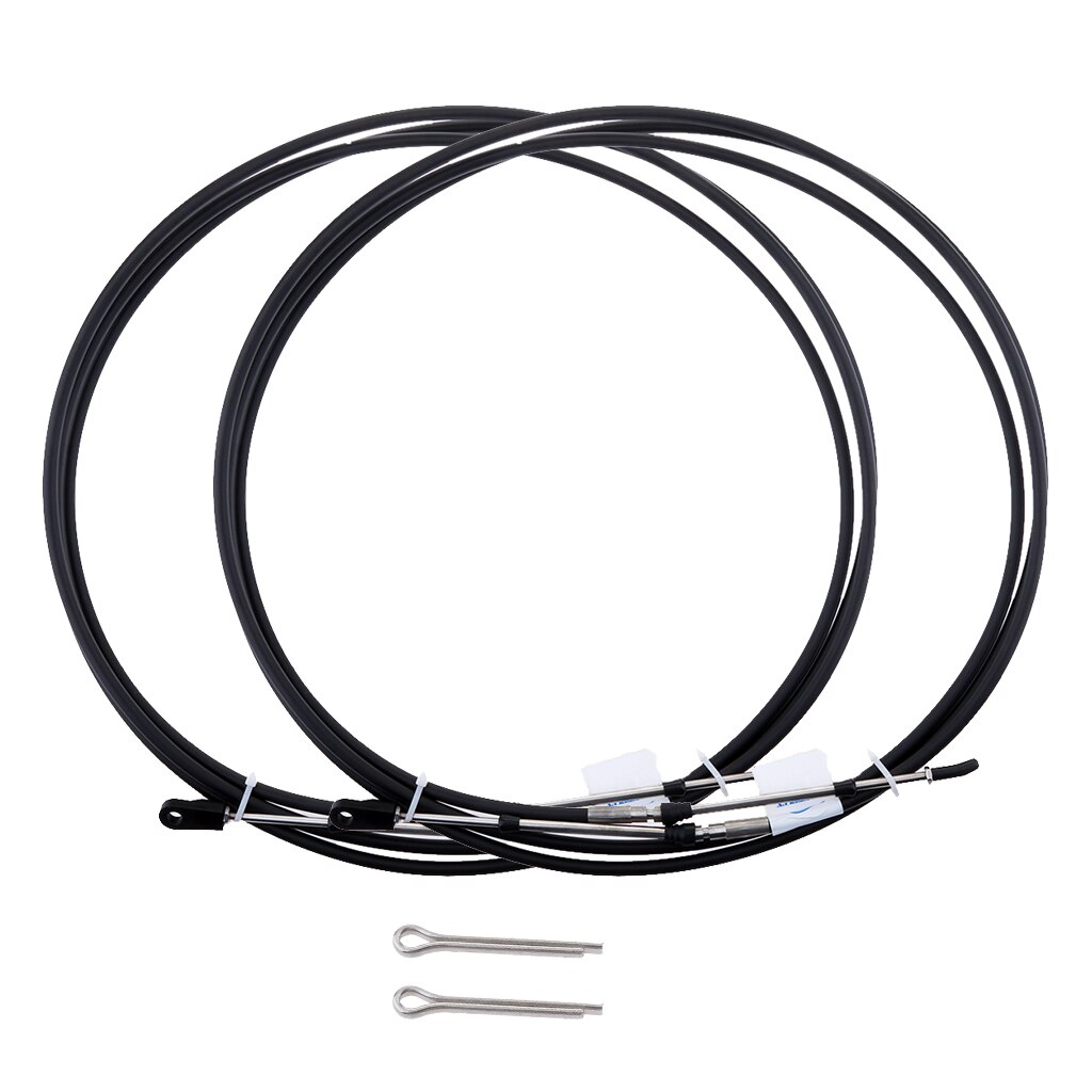 2pcs Throttle Remote Control Cable for Yamaha Marine Outboard 12 FT- Heavy Duty & Solid