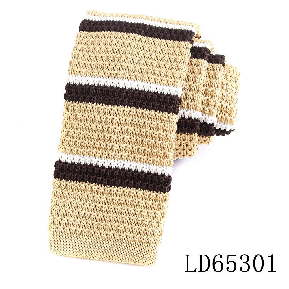 Corbatas de punto a rayas para hombres y mujeres, corbatas delgadas informales para hombres, corbata de cuello de punto delgada para de boda, corbata estrecha marrón: Blanco