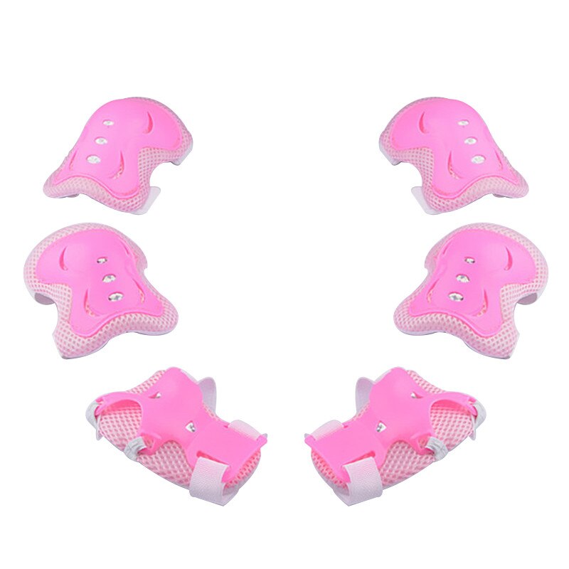 Rodilleras deportivas para deportes al aire libre, rodilleras protectoras para patinaje, rodilleras de codo, 6 uds, bicicleta, patineta, chico: Rosa