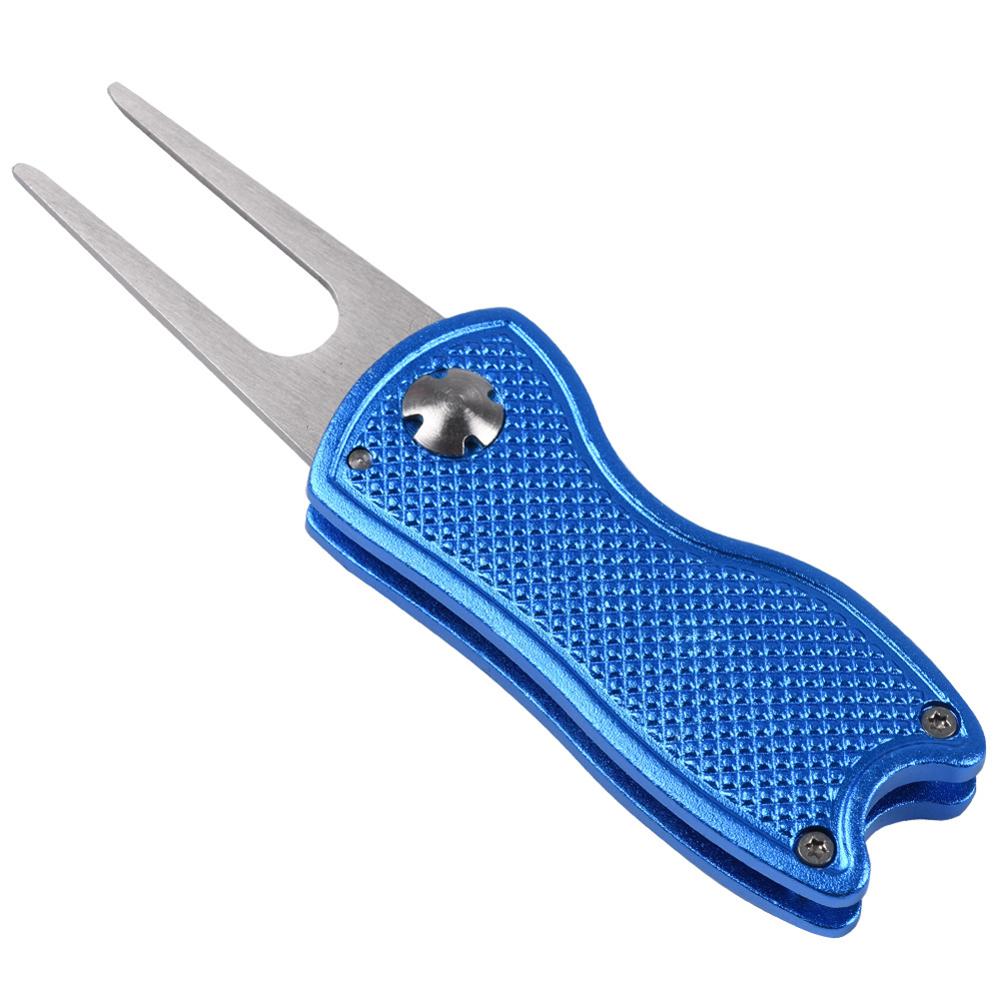 1Pc Mini Foldable Golf Divot Tool with Golf Ball Tool Marker Pitch Cleaner Golf Pitchfork Golf Accessories Putting Green Fork