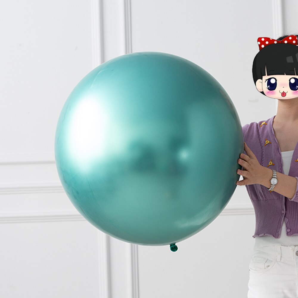 GIHOO 1pcs 36 Inch Metallic Latex Balloon Oversized Round Rose Gold Chrome Balloon For Baby Shower Wedding Birthday Party Decora: green