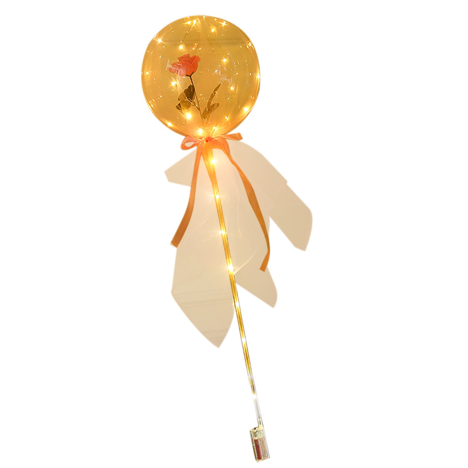 Diy Led Light Met Rose Bloem Ballonnen Verjaardag Bruiloft Decors Transparante Bloem Ballen Led Lichtgevende Ballon Rose Boeket #43