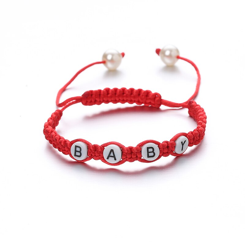 brief pulseiras rot faden schnur harz perle diy armreif name handarbeit armband schmuck für frauen zubehör