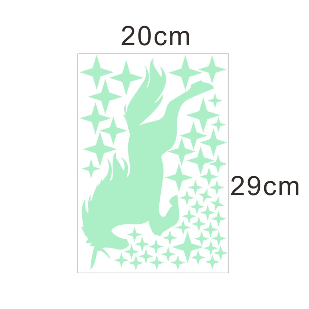 をダークスターの壁のステッカー子供のためのベビー寝室の天井家の装飾発光星ユニコーン壁ステッカー: 2
