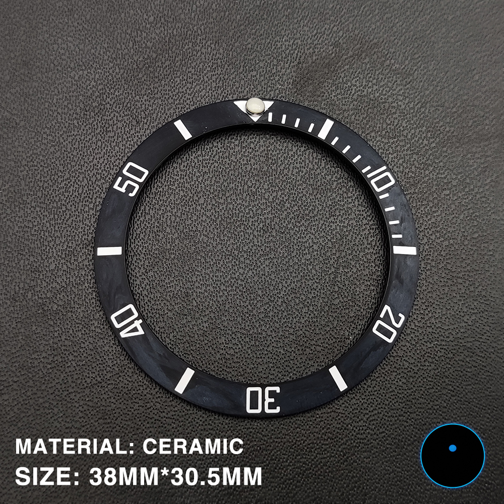 Modification d'horloge, lunette de 38mm, noir mat, anneau d'insertion en céramique de , diamètre intérieur 30.5, convient aux accessoires de montre pour hommes de 40mm