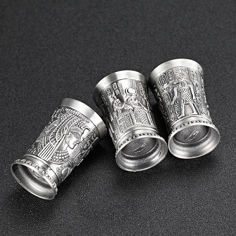 Retro klassinen egypti myytti shot lasi hopeinen viina cocktail viinilasi viski tuoppi lasi