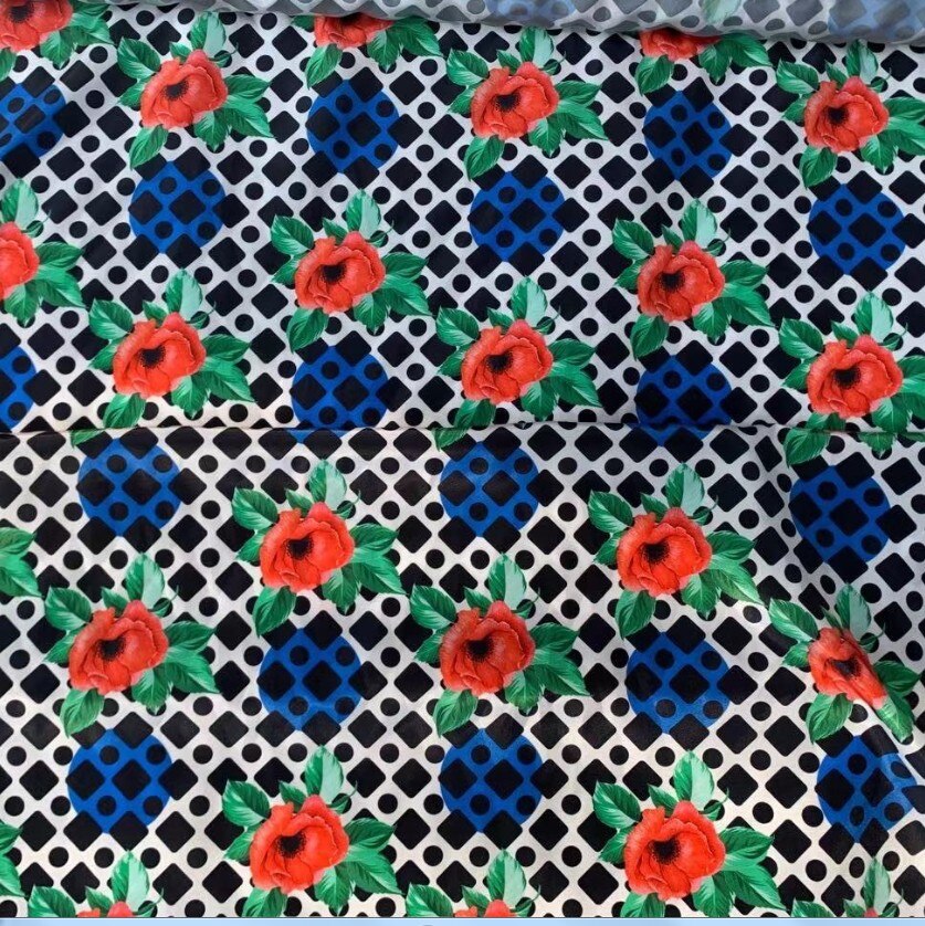 Spring and Summer Imitation Silk Fabric Digital Printing Fabric High Custom Handmade DIY Clothing Materials
