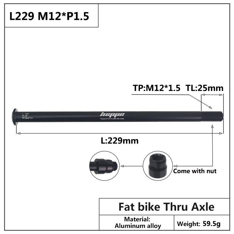 HEPPE Fahrrad Steckachse 15x10 0/110 Gabel Welle Spieße Fett Fahrrad steckachse 15x14 2/148 M12xP 1,5 MTB Fahrrad schnell Freisetzung: L229 M12x1.5 TL25