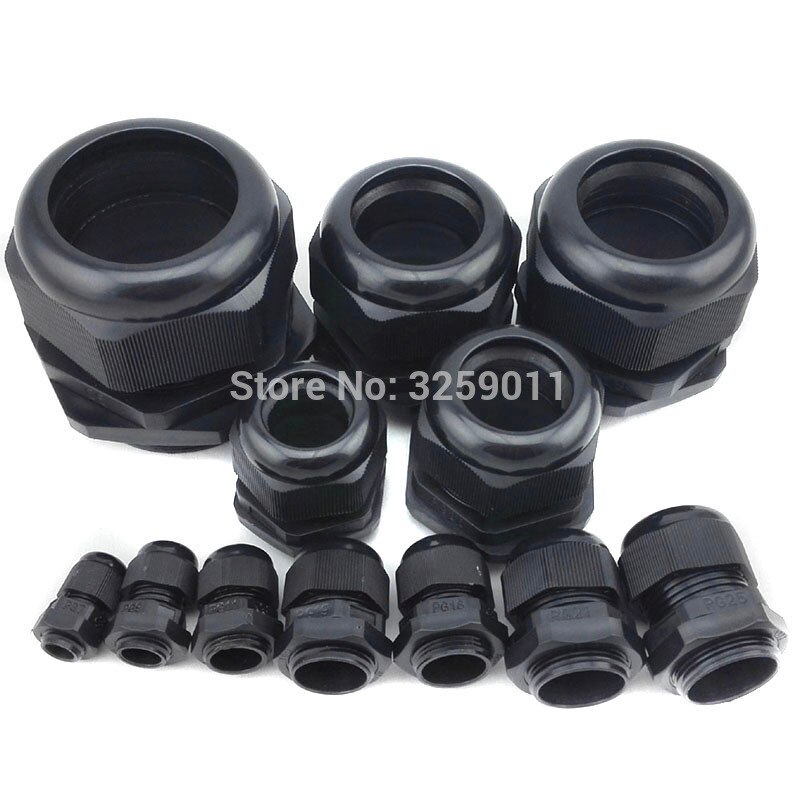 24PCS Cable Gland Nylon Plastic Waterproof Adjustable Cable Connectors Cable Gland Joints With Gaskets PG7 PG9 PG11 PG16 PG13.5