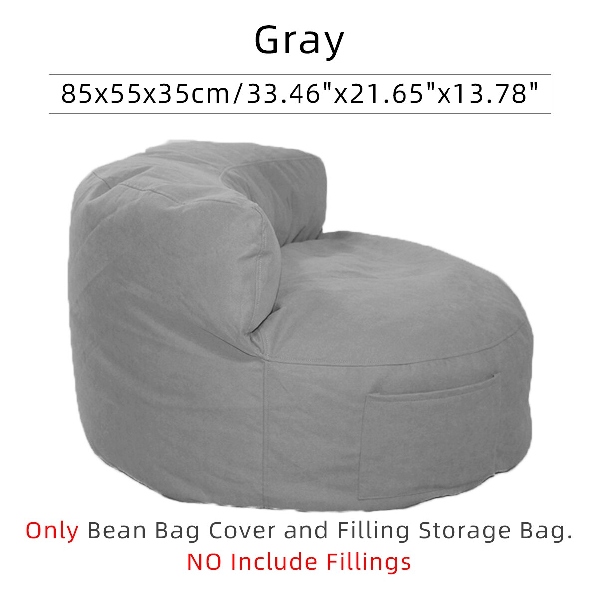 Comfortabele Bean Bag Lui Banken Cover Stoelen Zonder Filler Linnen Doek Bean-Bag Lounger Seat Poef Bladerdeeg Couch Tatami woonkamer: Gray