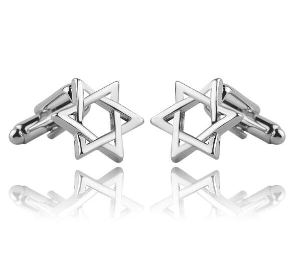 Boutons de manchette à breloques de la Star de David pour marié, bijoux de mariage français à la: Default Title