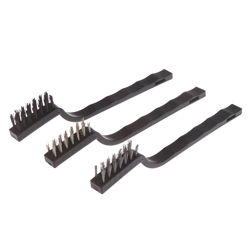 Mini Edelstahl Rost Pinsel Durcheinander Reinigung Polieren Detail Metall Pinsel Draht Zahnbürste Reinigung Werkzeug Familie Bausatz 3Stck