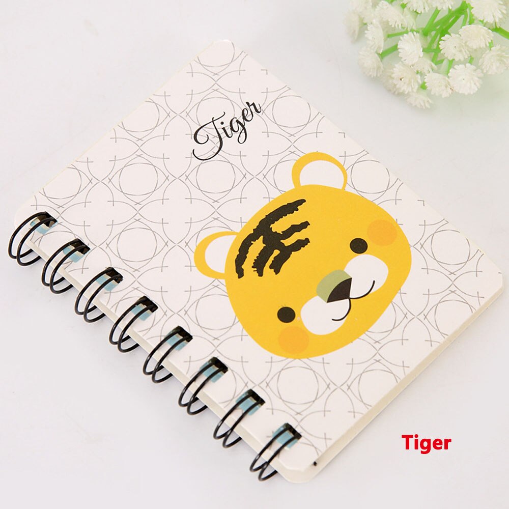 1 Pcs Notebook Creatieve Schattige Dieren Cartoon Rollover Spoel Notebook Flanner Tijdschrift Agenda Dagboek Schetsboek: tiger