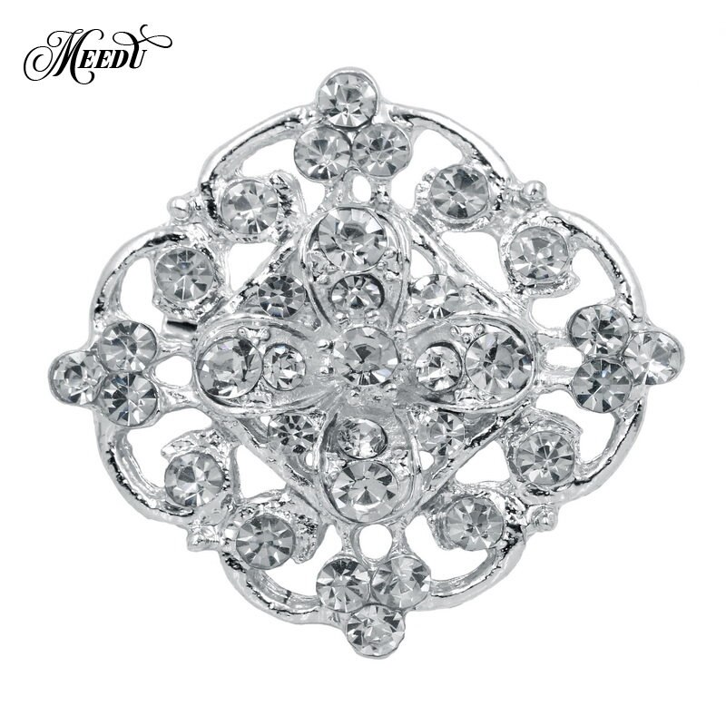 MIEG Clear Rhinestone Bijoux Pins Bloem Broches Voor Vrouwen Wedding Party Decoratie Charmant Sieraden: 634S