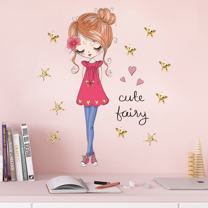 Fairy Princess Unicorn Wall Stickers for Children Kids Rooms Girls Baby Room Bedroom Decoration Nursery Wallpaper Ballet Dancers: 11