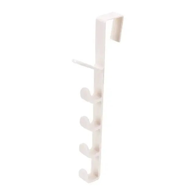 Behind the Door Coat Hook Hanger behind the Door Cabinet Wardrobe Dormitory Door Hook Storage Rack: WHITE