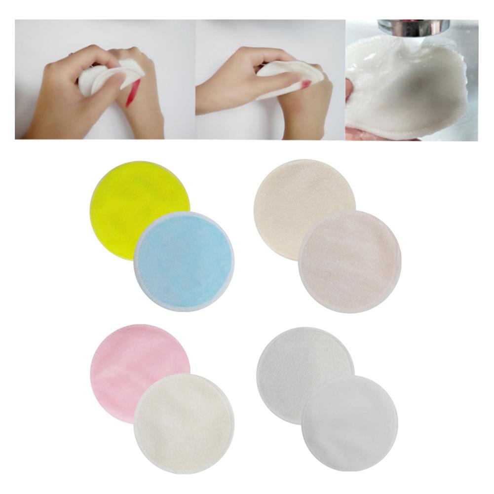 Willekeurige Kleur 10 Stks/pak 8Cm Double-Layer Bamboevezel Fluwelen Make-Up Remover Pad Wasbare Herbruikbare Gezicht Wassen
