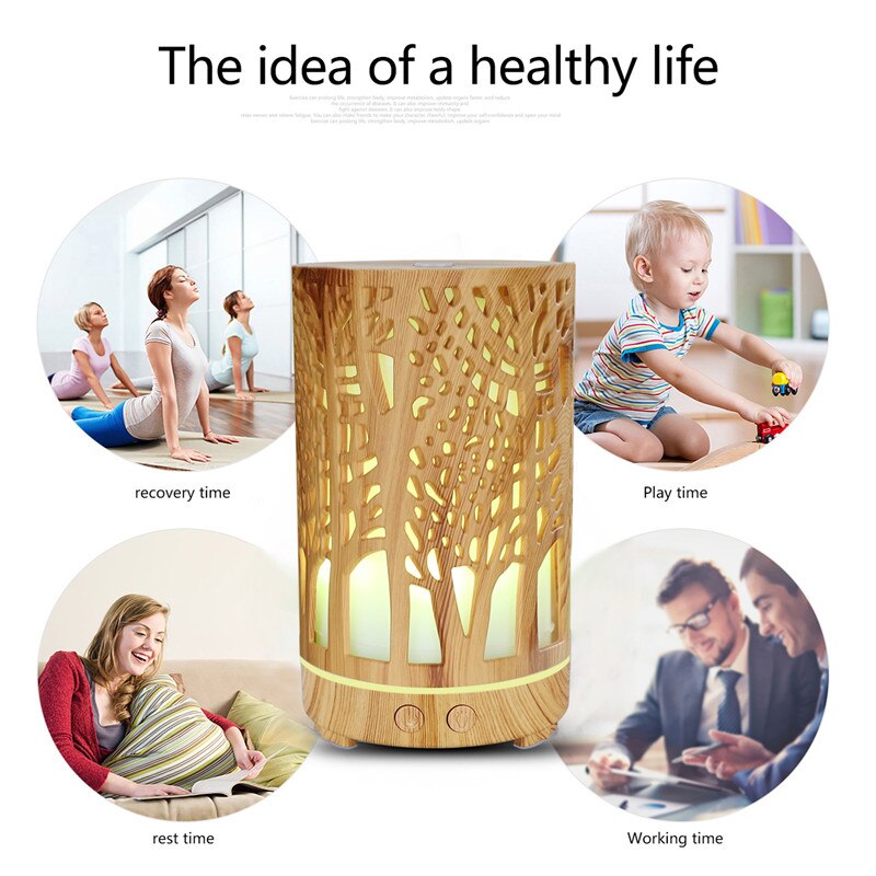 Air Humidifier Aroma Essential Oil Diffuser 7 Colors LED night Light cool mist maker Aromatherapy for Home office bedroom