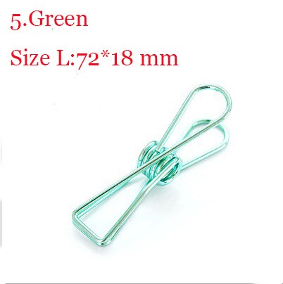 20 pcs/1 lot Cute Metal Binder Clips Clips Small Craft Photo Pegs office bookmarks Kawaii Stationery 5 Color Size S M L: Green Size L