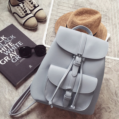 Miyahouse PU Leather Backpacks Trendy Female Drawstring Travel Bags Retro School Bags Women Rucksack Mochila: 1320b