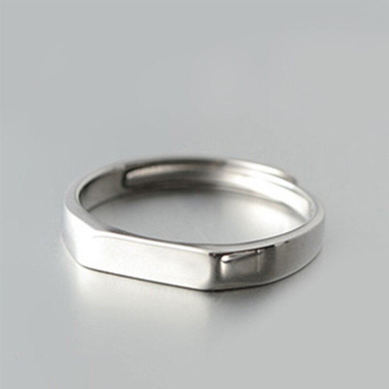 925 Sterling Silver Lover Anelli Classic Semplice Anello di Apertura per Le Donne e Gli Uomini Coppie Monili di Cerimonia Nuziale FAI DA TE Incidere: women