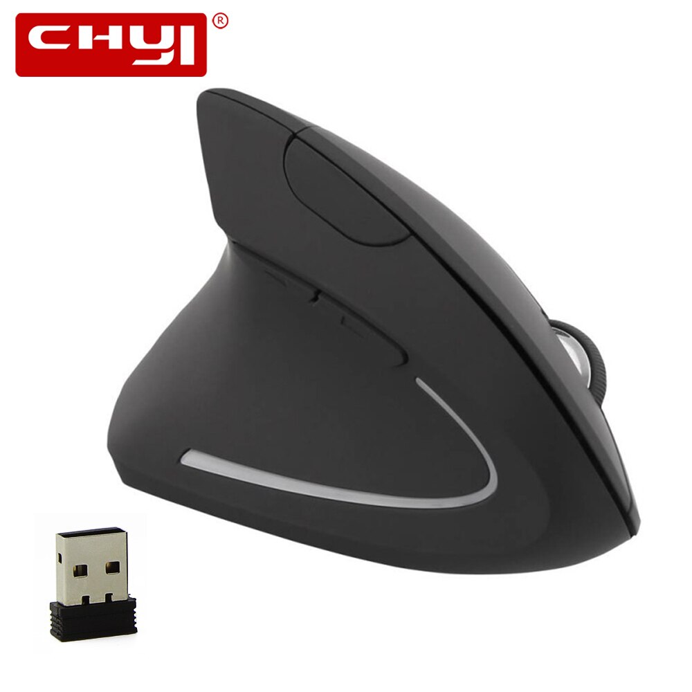 Left Hand Vertical Wireless Mouse 2.4GHz Ergonomic 800-1200-1600 DPI Adjustable Optical Six Buttons For Laptop PC