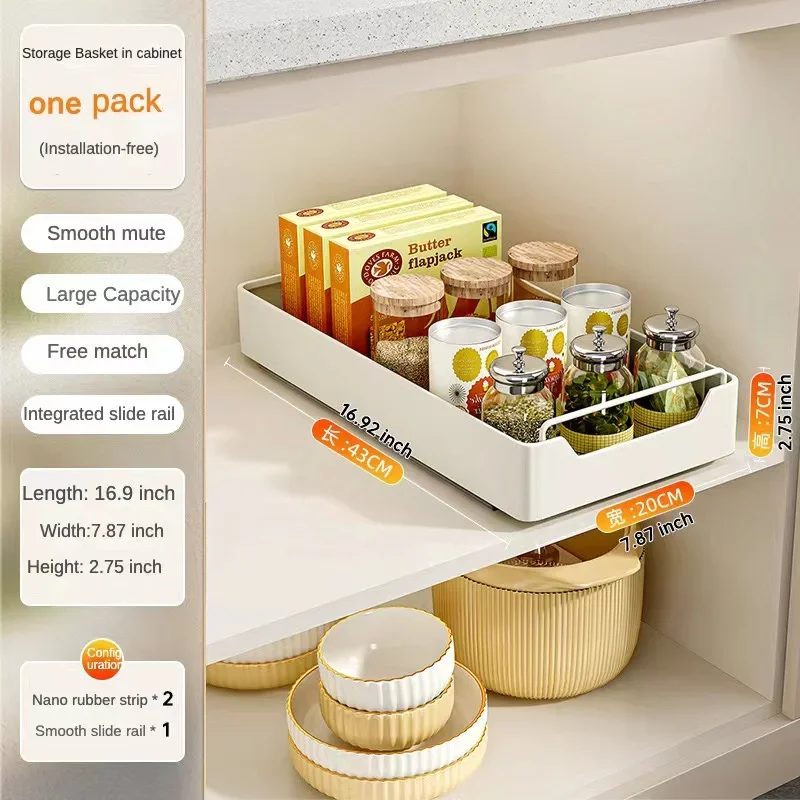 organizador de cocina extraíble, estante de almacenamiento con rieles deslizantes, tipo cajonera, cuenco, almacenamiento de platos, caja de especias, estante organizador, gabinetes: plum