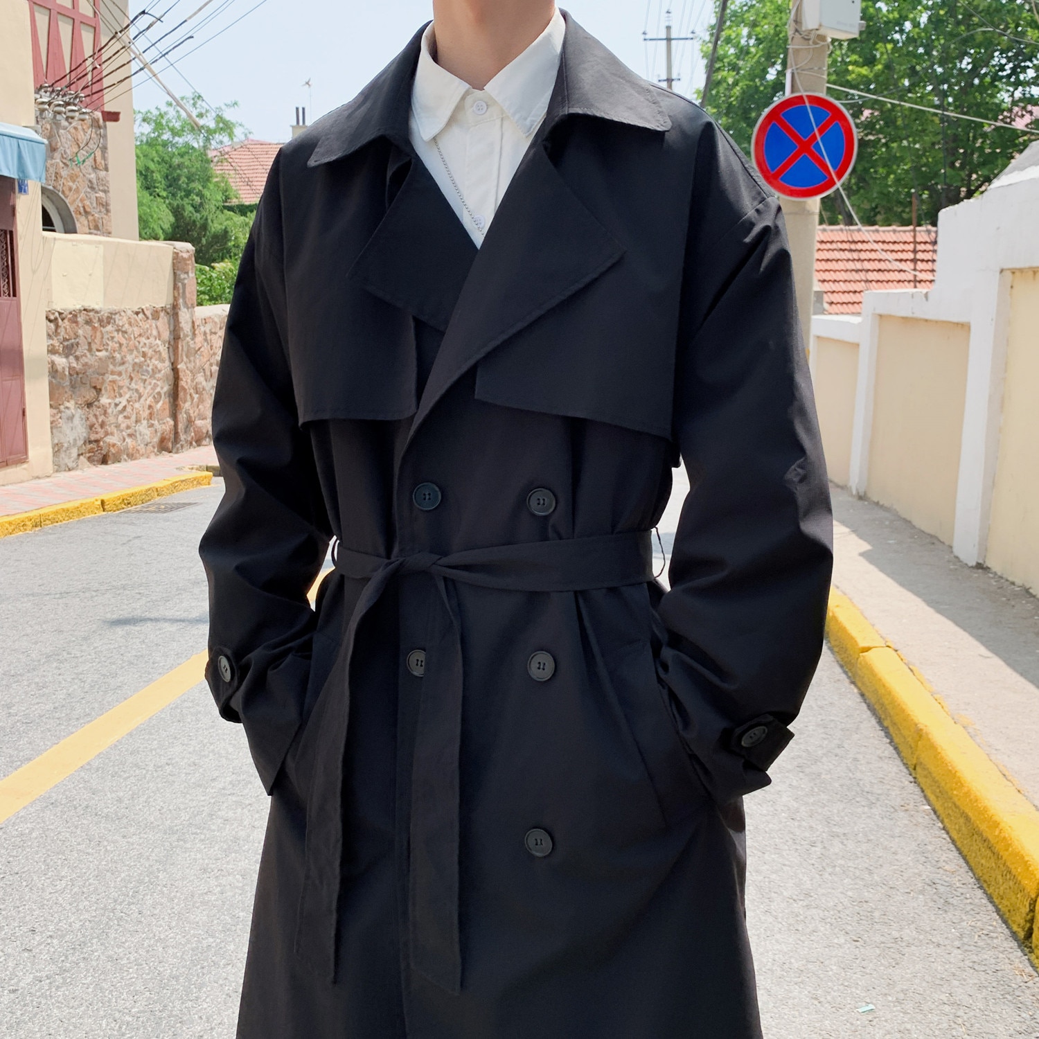 Koreaanse Stijl Trenchcoat Mannen Mode Casual Oversize Lange Jas Mannen Streetwear Losse Windjack Heren Overjas S-5XL