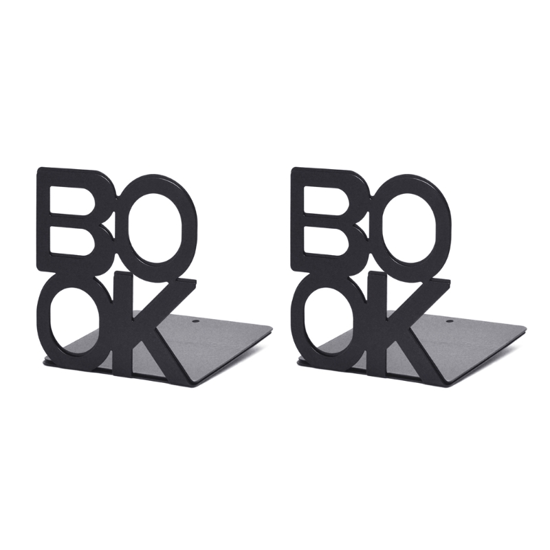Metal Bookend Decorative Book Stopper Book Binder & Dividers Book Ends Bookends Heavy Duty Book End Holder for School Supplies: black
