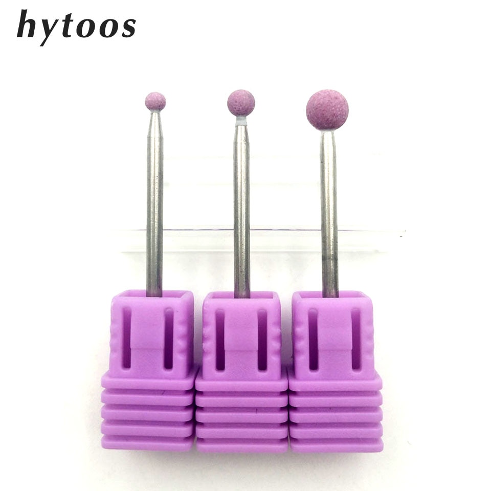 HYTOOS-broca de corindón rosa para uñas, cortadores de manicura con piedra rotativa de 3/32 pulgadas, accesorios de taladro, herramienta de Arte de uñas, 1 unidad