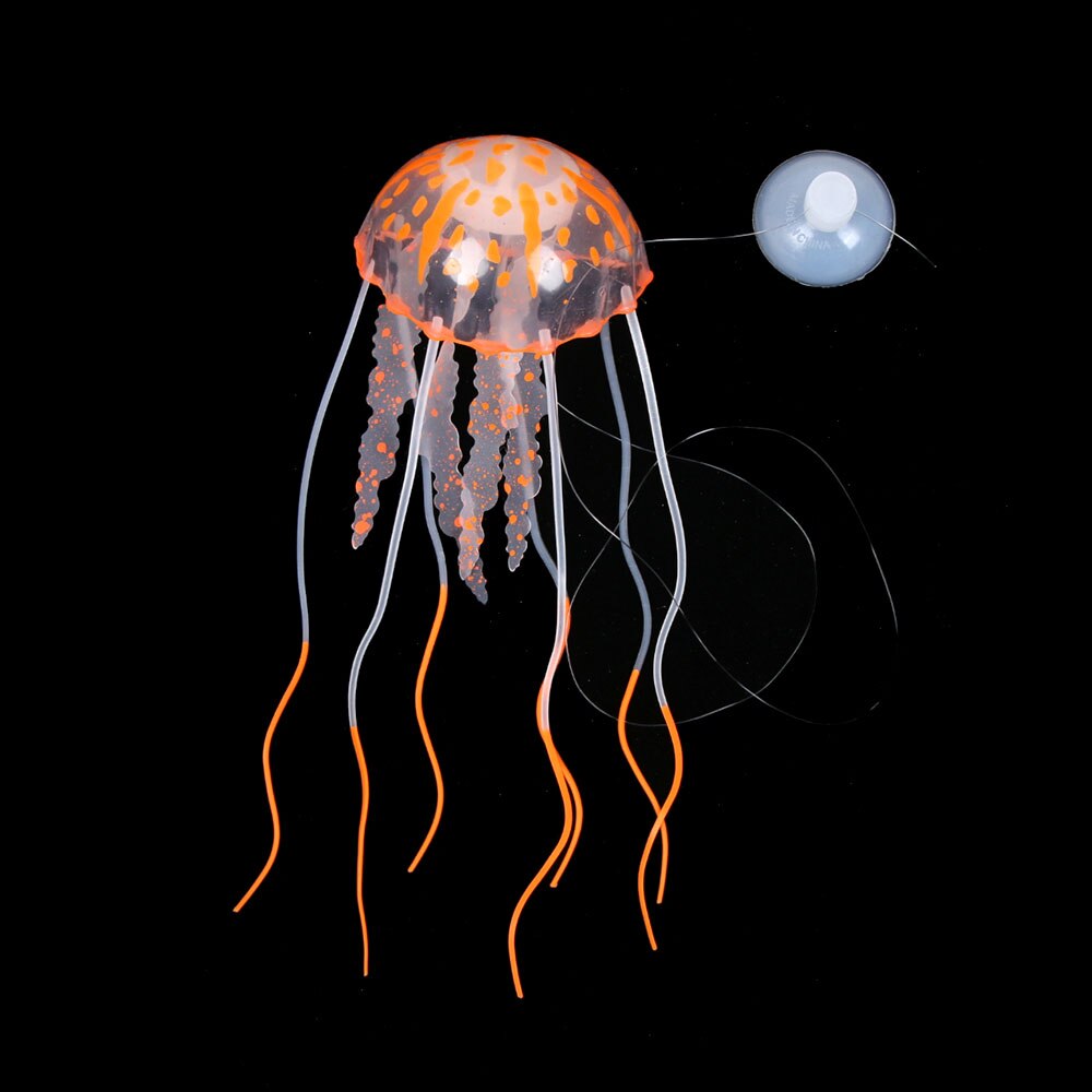 Neue Glowing-effekt Künstliche Quallen Aquarium Dekoration Aquarium Unterwasser Live Anlage Leucht Ornament: orange(5.3cm)