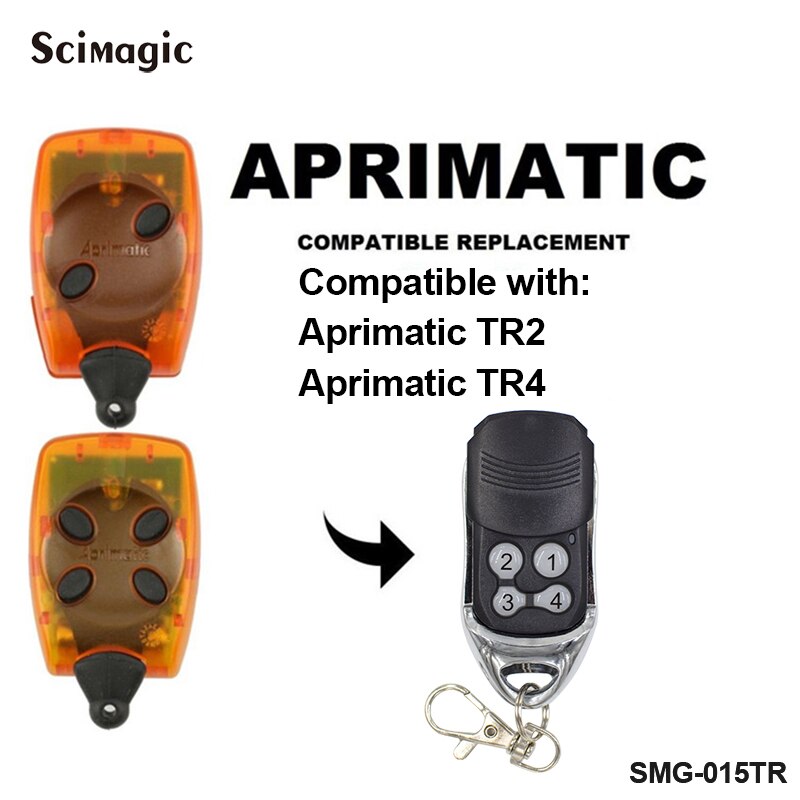 Mando a distancia para puerta de garaje, transmisor Compatible con APRIMATIC TR2 TR4, 433,92 MHz: Aprimatic Remote