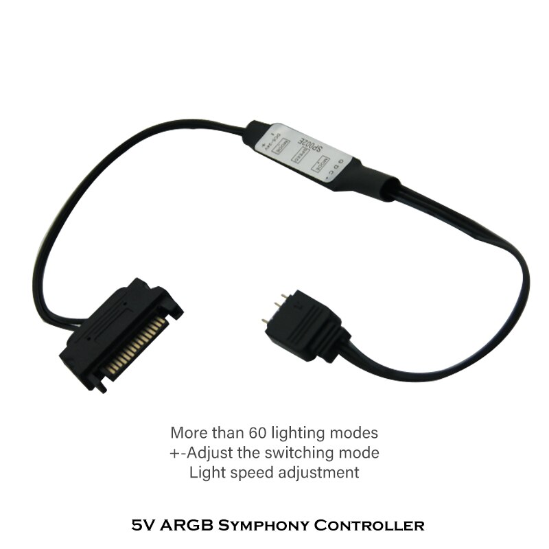 RGB Controller Manual 5V 3Pin AURA ARGB For Computer PC Case LED Lighting Stripe Fan SATA Power Supply 35CM