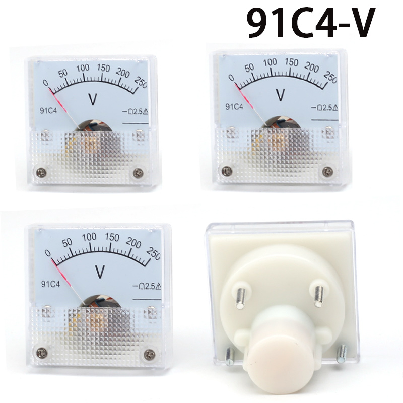 Gelijkstroomampèremeter 91c - 4 ampèremeter 1/2/3/5/10/20/30/50/100/200 av -voltmeter analoge paneelmeter mechanische wijzer 91c - 4 ampèremeter