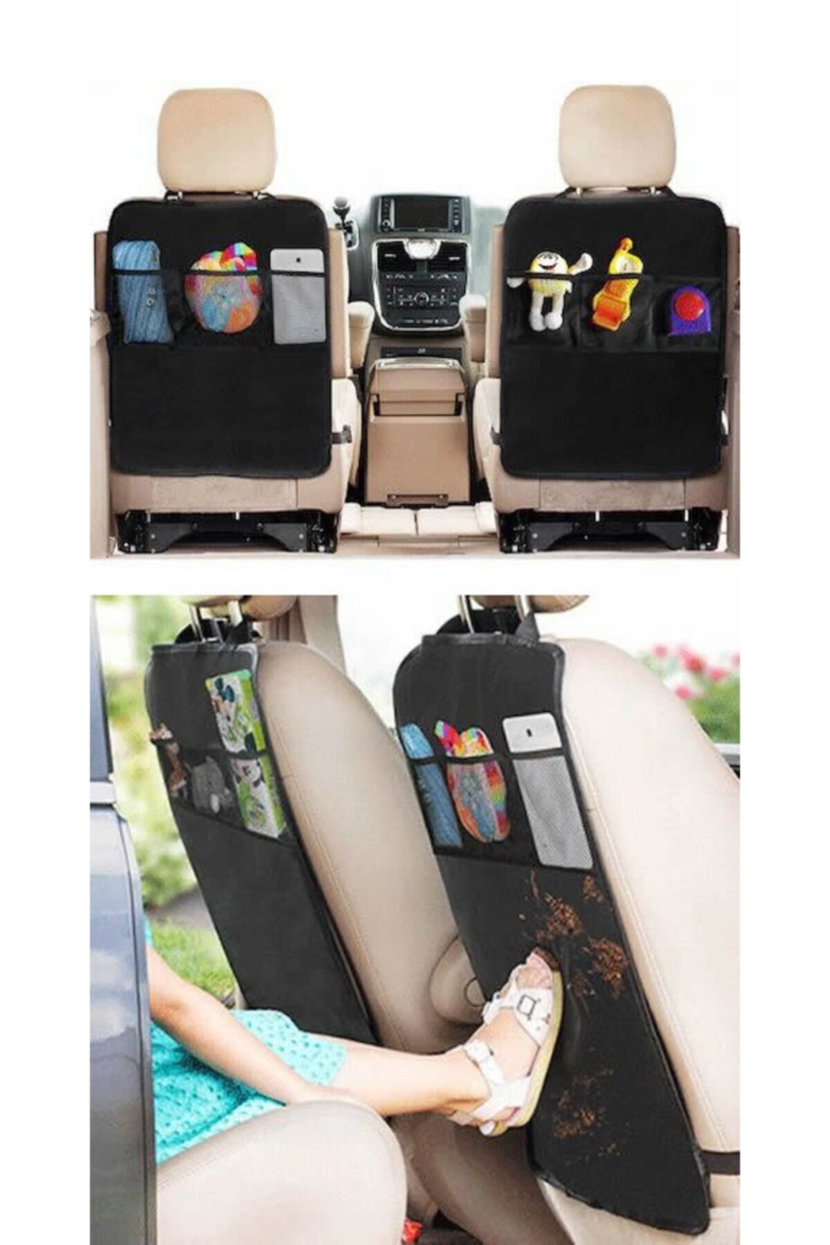 Car Seat Back Case Meshed Pockets Organizer-Car Seat Back Organizer 2 Pcs