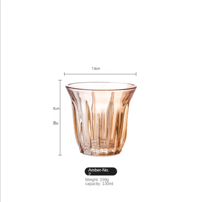 Taza blanca australiana de 100ml-200ml, taza de café Simple, Espresso blanco plano, clásica, Retro, rayas verticales: 130ml - Amber