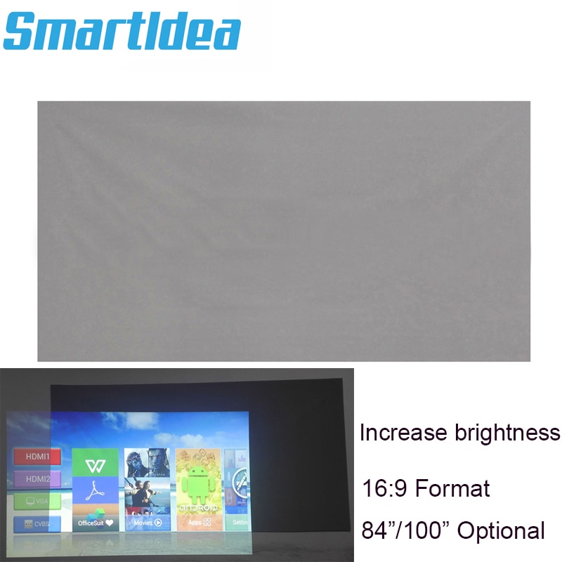 Smartldea Einfache Projektion Bildschirm 84 zoll 100 zoll (16:9) Reflektierende Stoff Projektor Projektion Bildschirm ErhöHenne Helligkeit