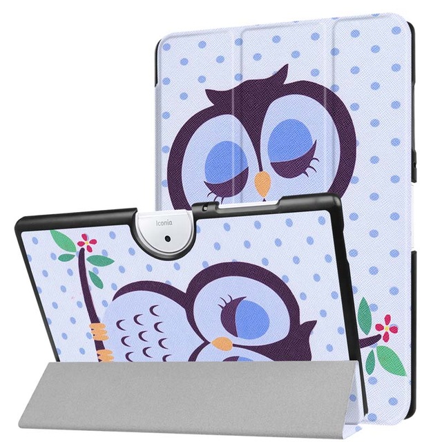3in1 Magnetic Protective Cover Print Folio Stand PU Leather Case For Acer Iconia One 10 B3-A40 B3 A40 10.1'' Tablet +Film+Pen: color6