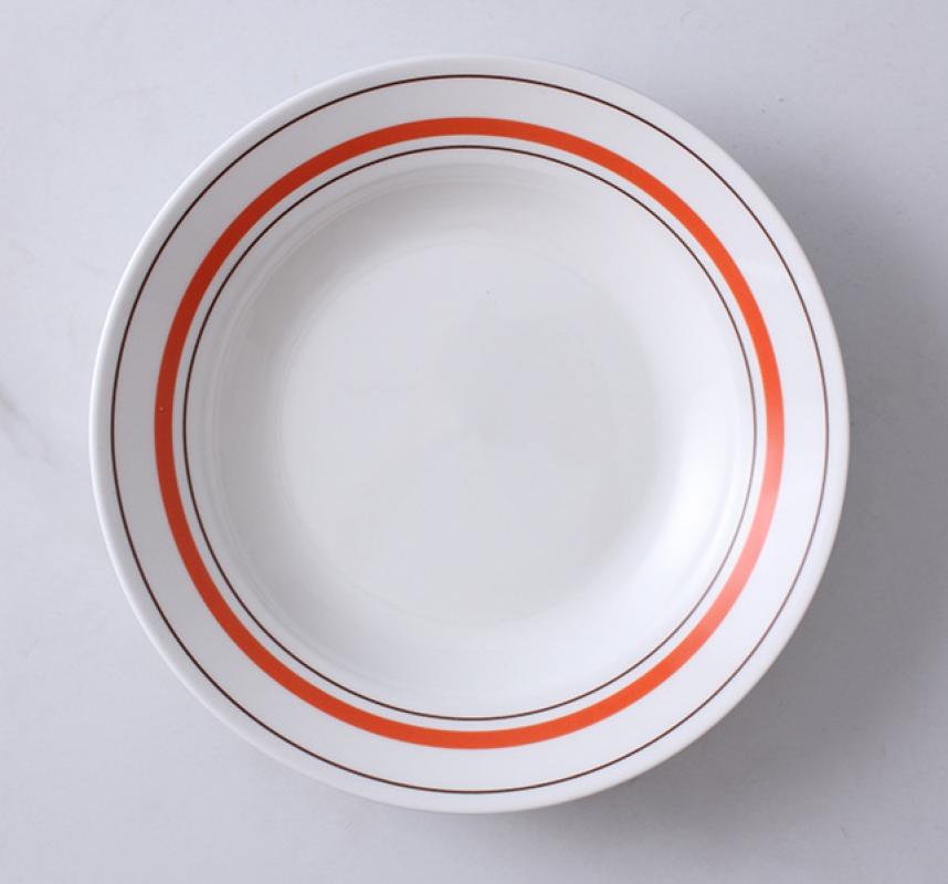 Line Ceramic Plates Nordic Breakfast Dessert Cake Pasta Bread Personality Simple Home Restaurant Durable Deep Plates