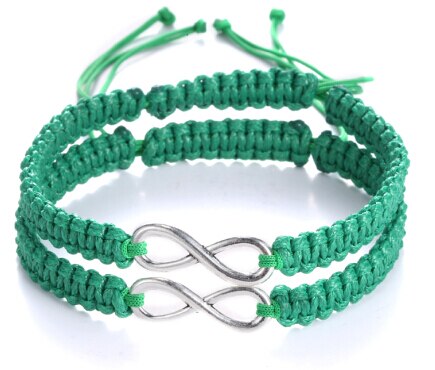 Mode Koppels Armband Liefhebbers Armband Voor Vriendin Vriendje Vrouwen Mannen Sieraden Handgemaakte Gevlochten Weven Touw Sieraden: Green