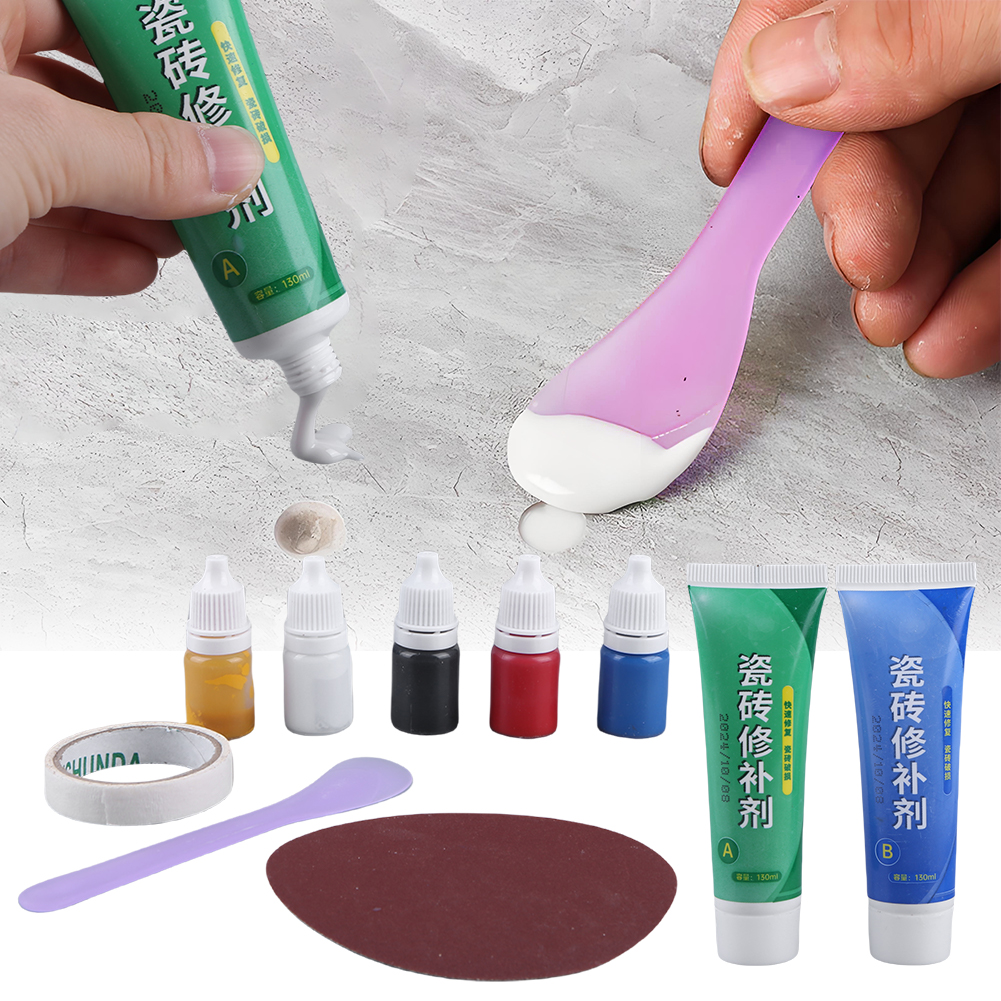Kit de reparación de azulejos, reparación de grietas, pegamento de masilla, pasta de reparación de azulejos de cerámica, adhesivo de reparación de azulejos para grietas, agujeros, Chips, arañazos, abolladuras